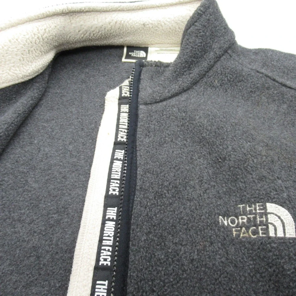 The North Face Vest Mens Large Gray Pockets‎ Soft Fleece Full Zip USA Made VTG